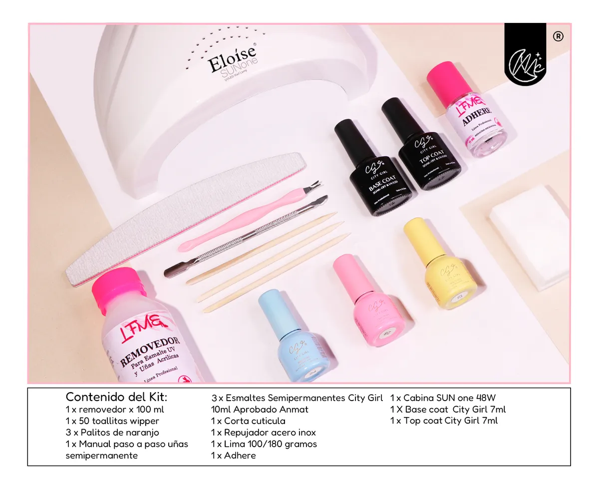Kit Inicial X16u Cabina Led Uv 48w Gel Uñas Semipermanentes