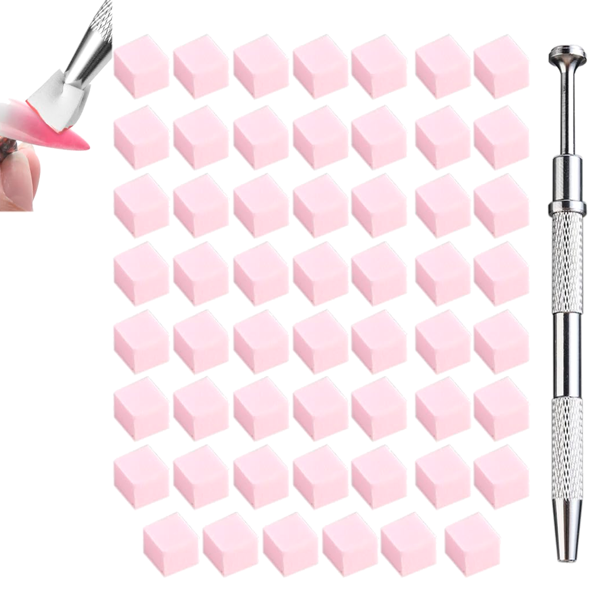 Kit Difuminar Uñas Pinza Para Agarrar Con 100 Esponjas Color Surtido Manicura Semipermanente Pediura Gel
