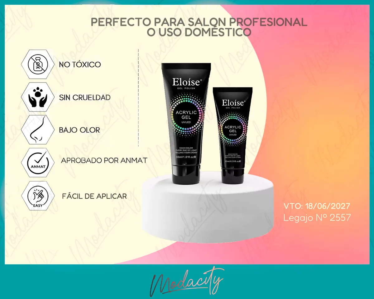 Kit X3 Polygel Semipermanente Torno Cabina Uv Led Uñas Gel Color