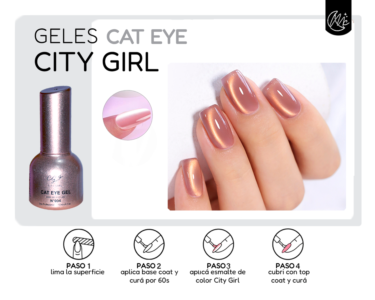 Kit X12 Esmalte Ojo De Gato City Girl 10ml Semipermanente Uv