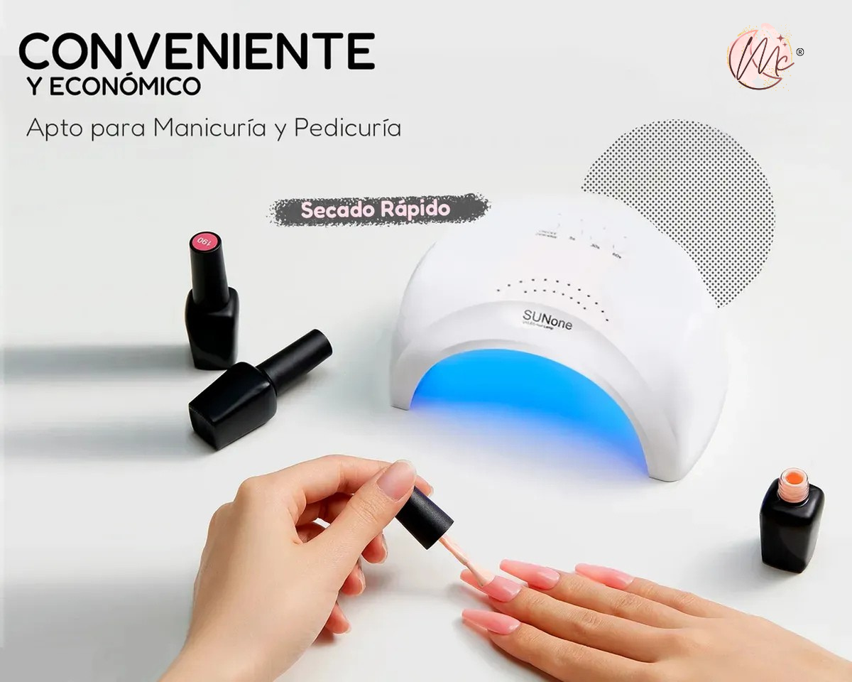 Kit Manicura Completo X60u Semipermanente Cabina Uv Led Uñas Blanco