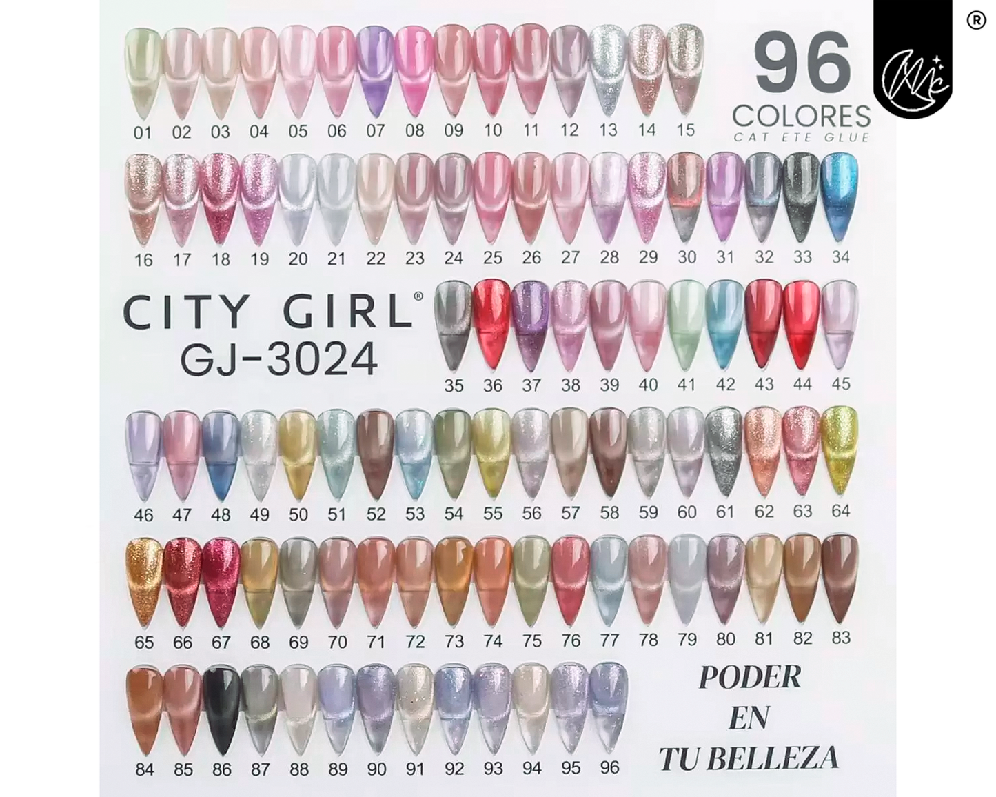 Esmaltes Uv Uñas Efecto Cat Eye Ojo Gato Espejado X12 + Imán