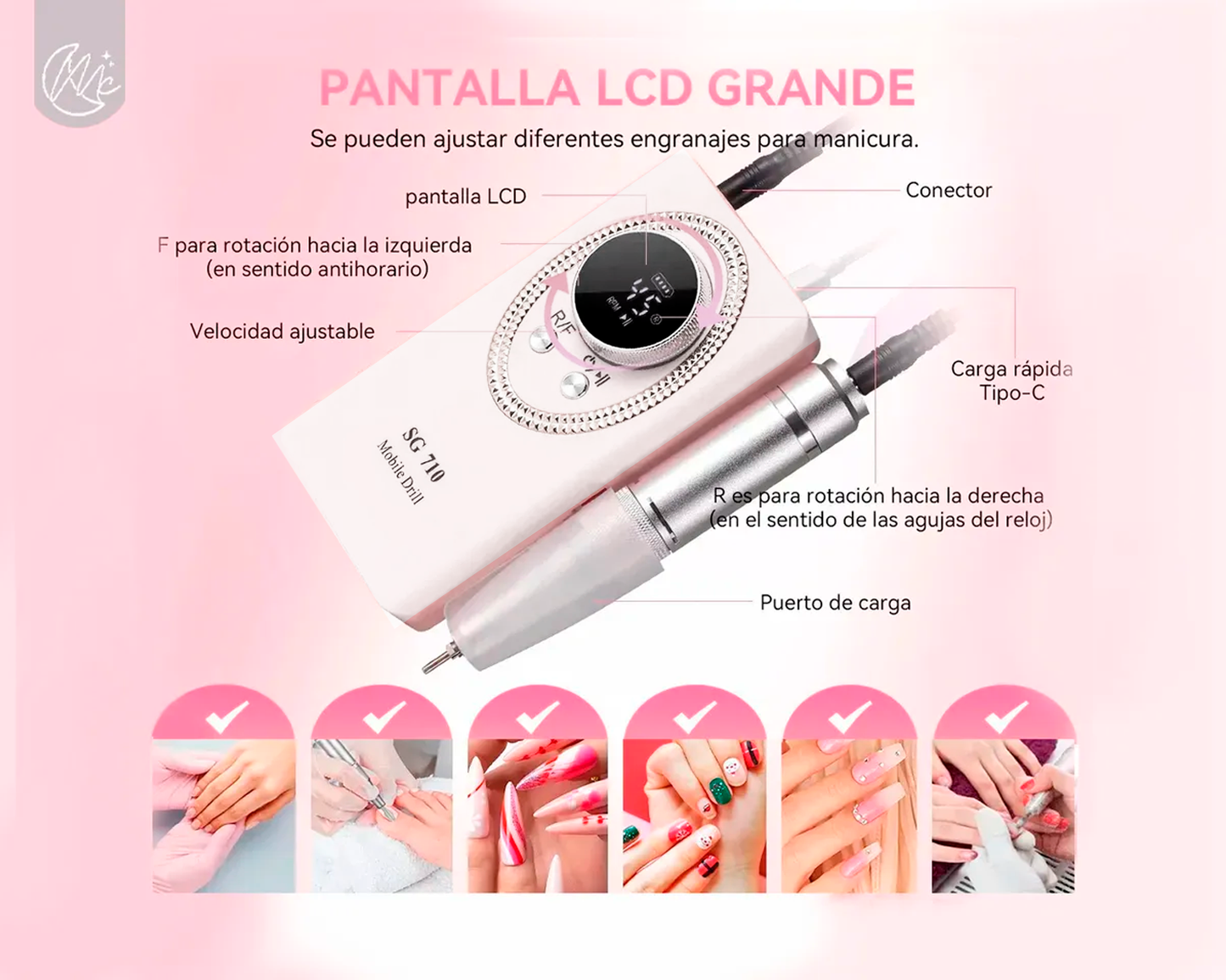 Torno Lapiz Inalambrico Uñas Manicura Pedicura Profesional