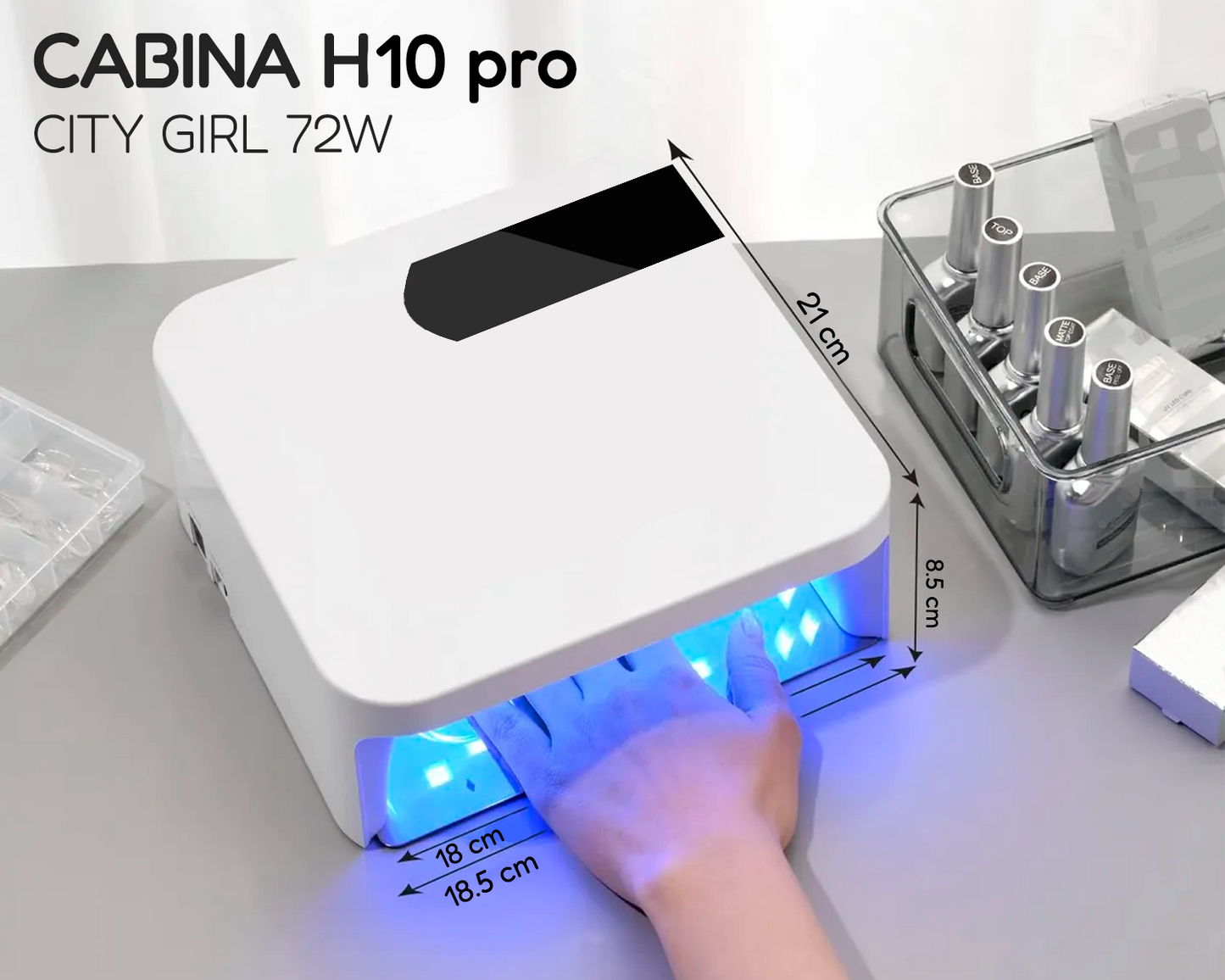 Cabina Uñas Gel H10 Pro Lámpara Horno Uv Led 72w Profesional
