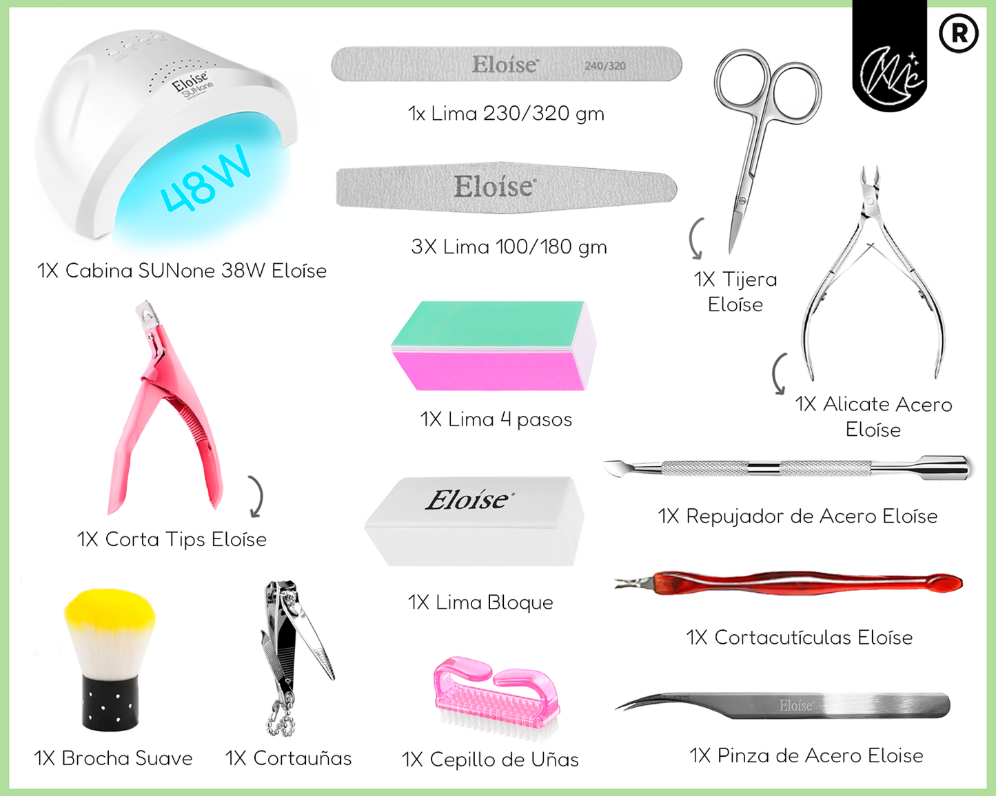 Kit Uñas Manicura Semipermanente Completo Cabina Profesional