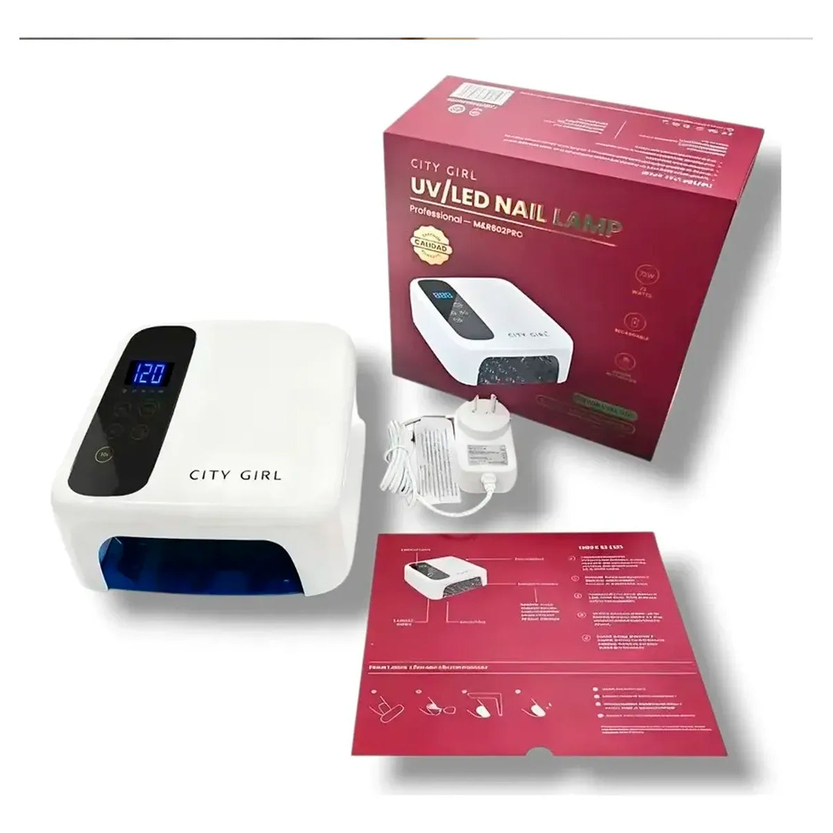 Cabina Lampara Uv Led Esmaltado Profesional 72w City Girl