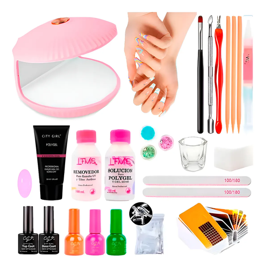 Kit Polygel Completo Cabina Uñas Manicura Semipermanente