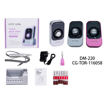 TORNO INALAMBRICO PARA UÑAS CITY GIRL 36W con base