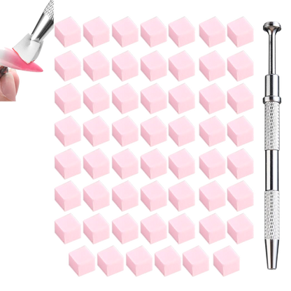 Kit Difuminar City Girl Uñas Pinza Para Agarrar Con 50 Esponjas Color Surtido Manicura Semipermanente Pediura Gel