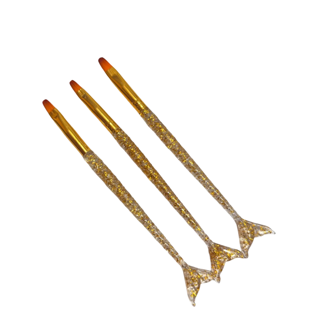 Pincel de Gel x3 Sirena Dorado