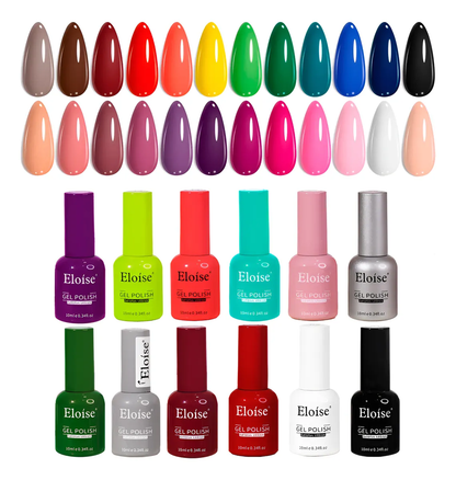 Kit X12 Esmaltes Color Semipermanente Eloíse Uv Uña Manicura