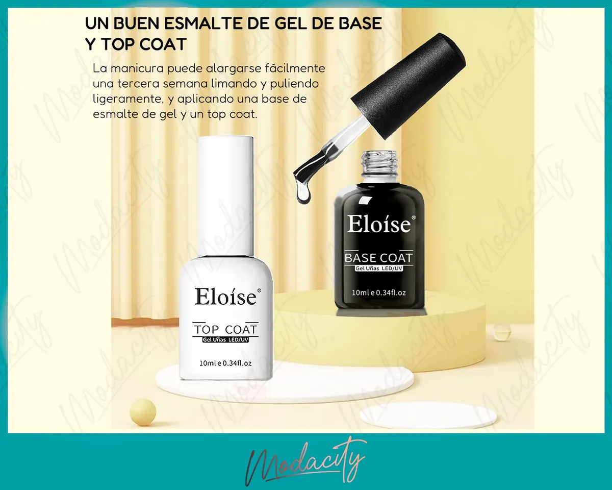 Esmaltes Semipermanentes Eloise Base Y Top Coat 10ml