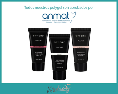 Kit Polygel Uñas Semipermanentes Manicura Tips Solucion