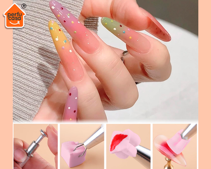 Kit Difuminar Uñas Pinza Para Agarrar Con 100 Esponjas Color Surtido Manicura Semipermanente Pediura Gel