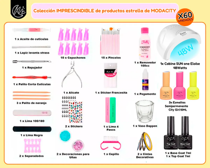 Kit Uñas Gelificadas Manicura Semipermanente Cabina Uv Led