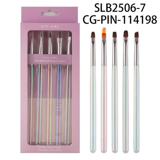 SET DE PINCELES NAIL ART CITY GIRL – 5PCS