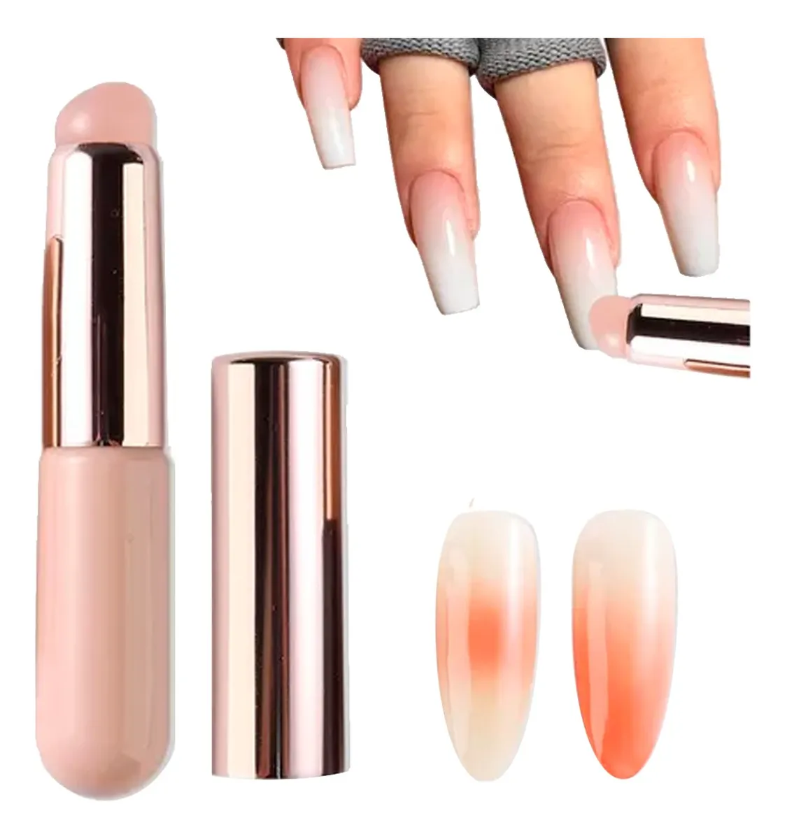 Cepillo Silicona Uñas City Girl Semipermanente Gel Cromado