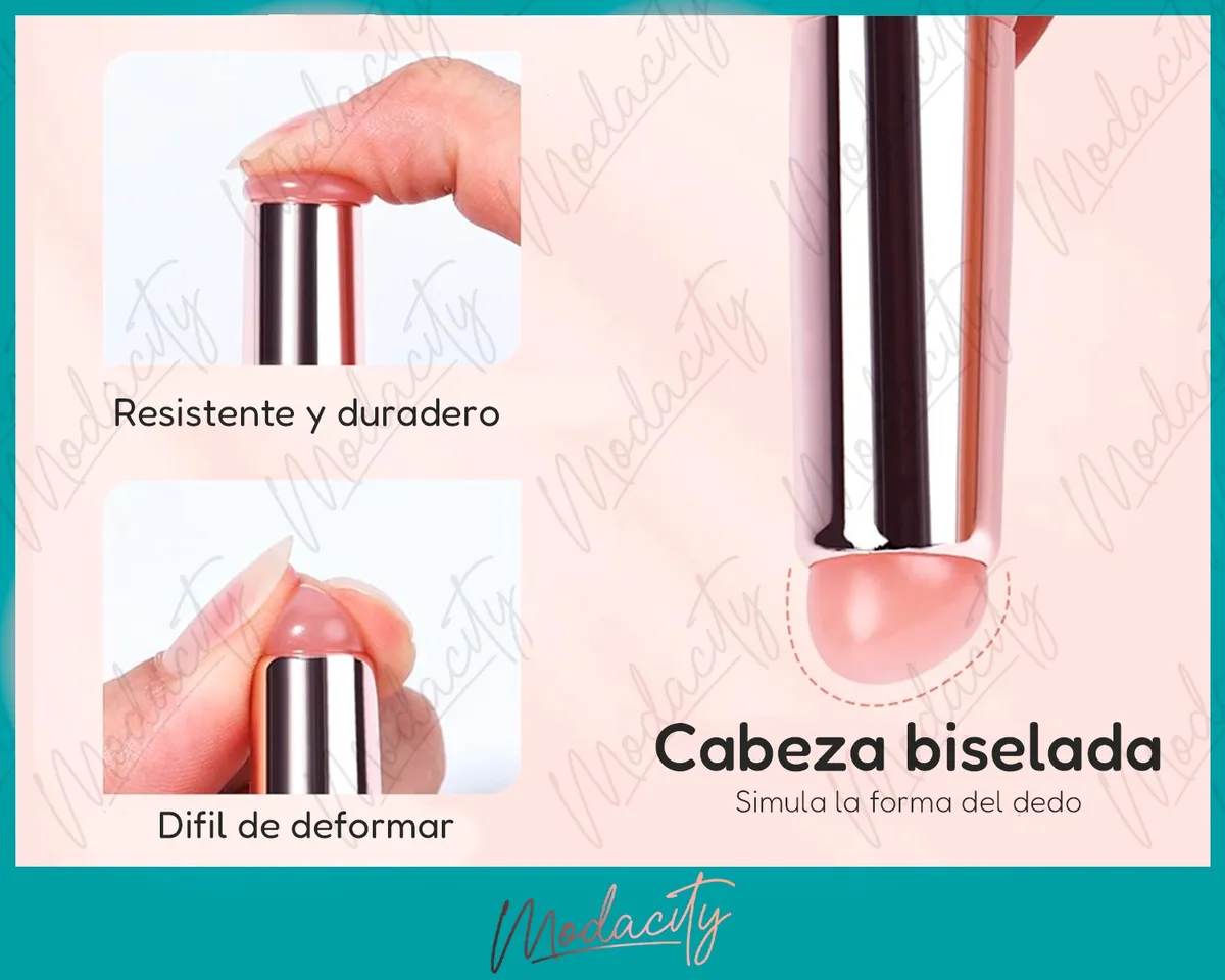 Cepillo Silicona Uñas City Girl Semipermanente Gel Cromado