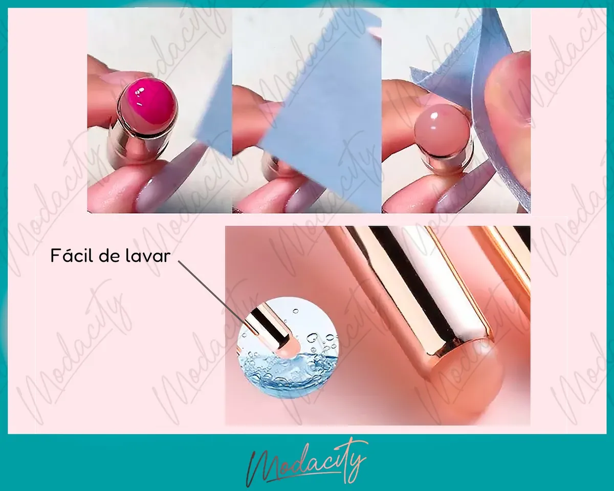 Cepillo Silicona Uñas City Girl Semipermanente Gel Cromado