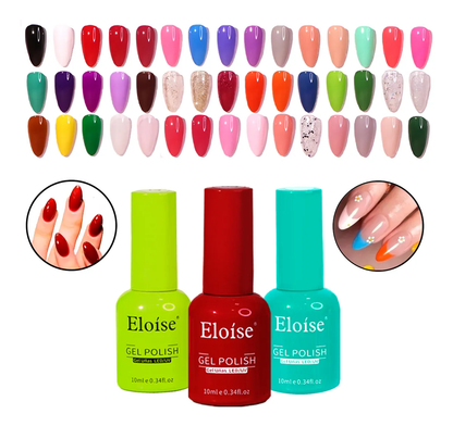 Kit X3 Esmaltes Color Semipermanente Eloíse Uv Uñas Manicura A Elección