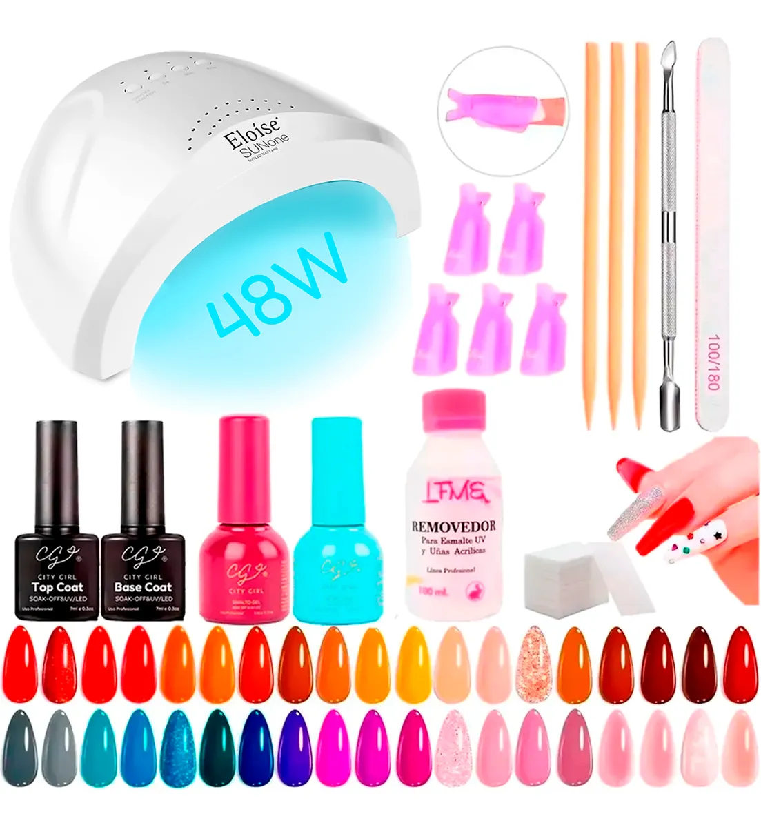 Kit Uñas Semipermanentes Manicuria Gel Esmaltes Cabina Uv
