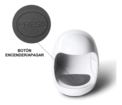 Cabina Lampara Uv Led 3w Bombon Paris Mini Dedo Individual Blanco