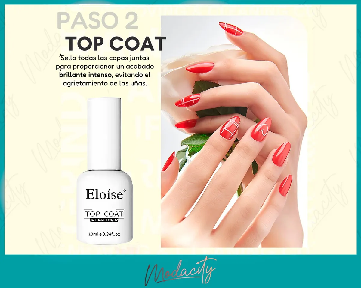 Esmaltes Semipermanentes Eloise Base Y Top Coat 10ml