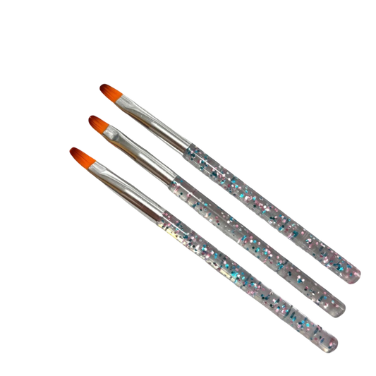 Pincel de Gel Lengua de Gato x3 Glitter