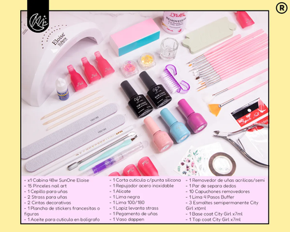 Kit Uñas Gelificadas Manicura Semipermanente Cabina Uv Led