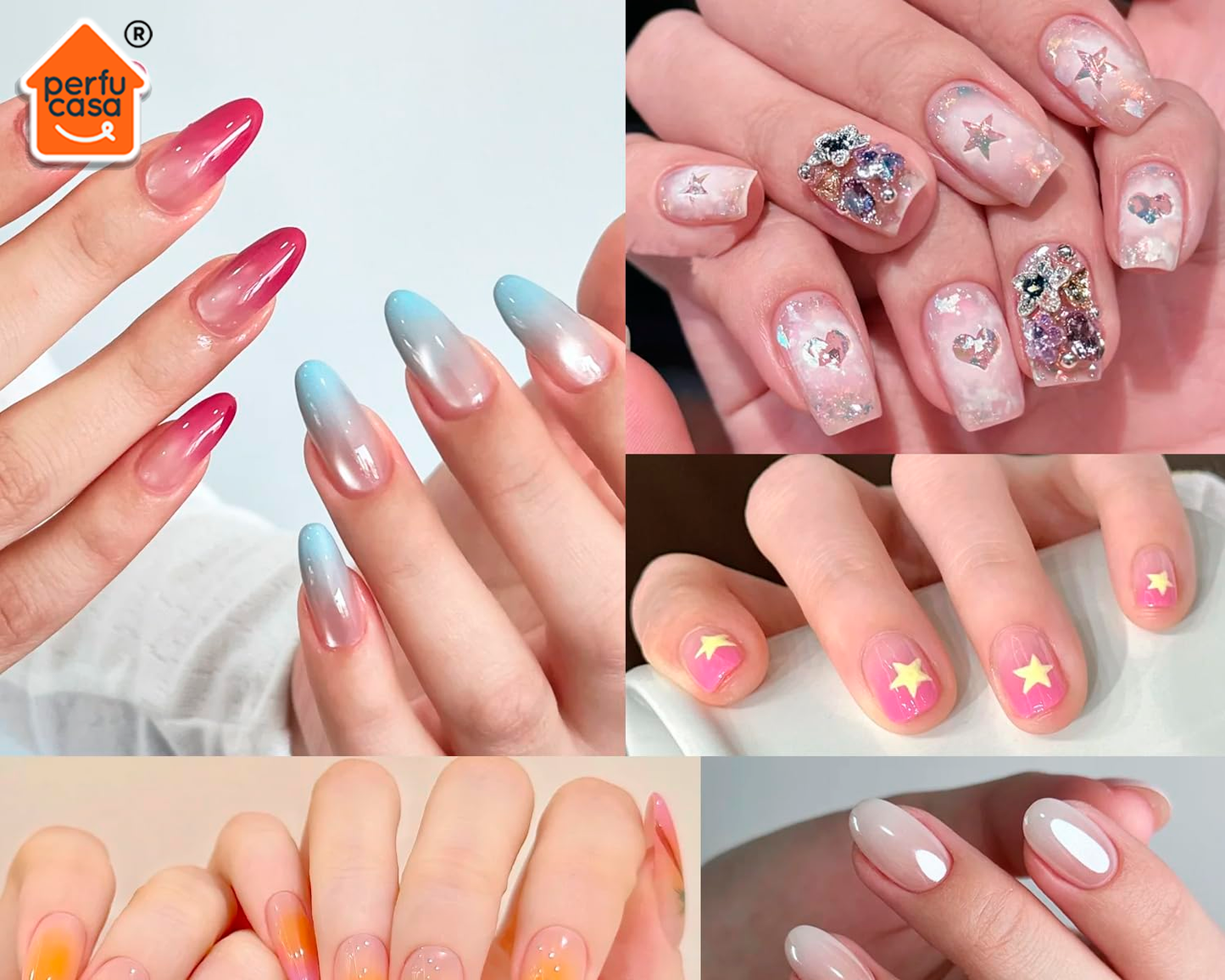 Kit Difuminar Uñas Pinza Para Agarrar Con 100 Esponjas Color Surtido Manicura Semipermanente Pediura Gel