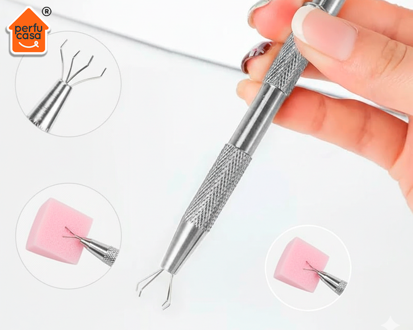 Kit Difuminar Uñas Pinza Para Agarrar Con 100 Esponjas Color Surtido Manicura Semipermanente Pediura Gel