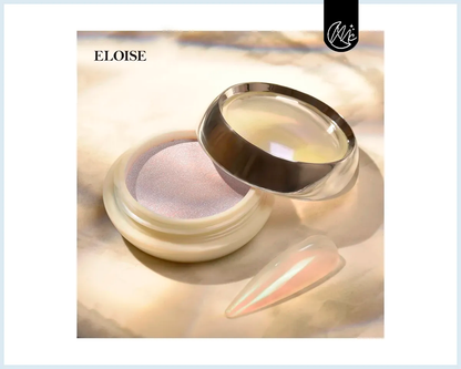 Polvo Efecto Aurora Eloise X6 Uñas Brillo Tornasol Espejo Aurora