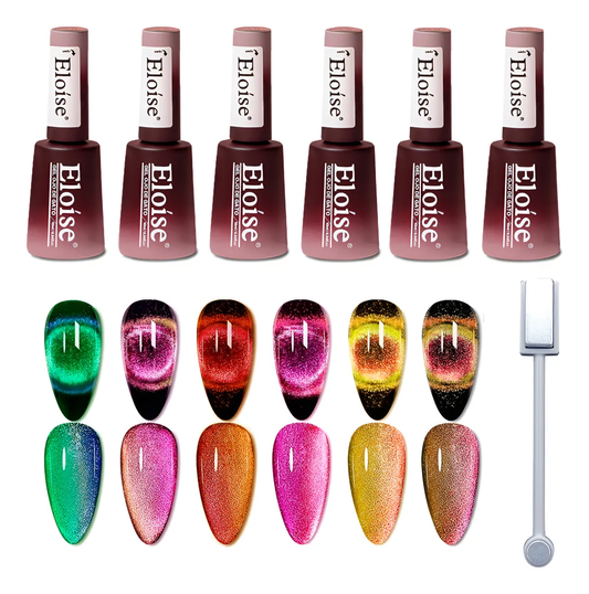 Esmalte Magnetico Gel Semipermanente Ojo Gato Kit X6