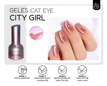 Kit X12 Esmalte Ojo De Gato City Girl 10ml Semipermanente Uv