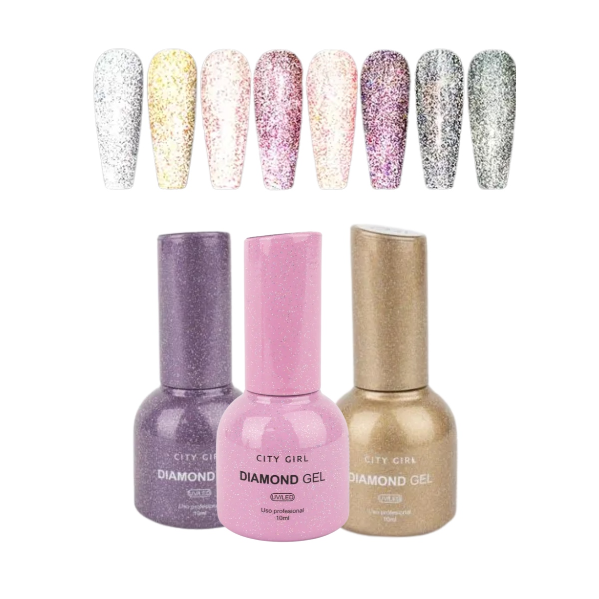 Esmalte UV/LED Diamond Gel City Girl -10 Ml Semipermanente
