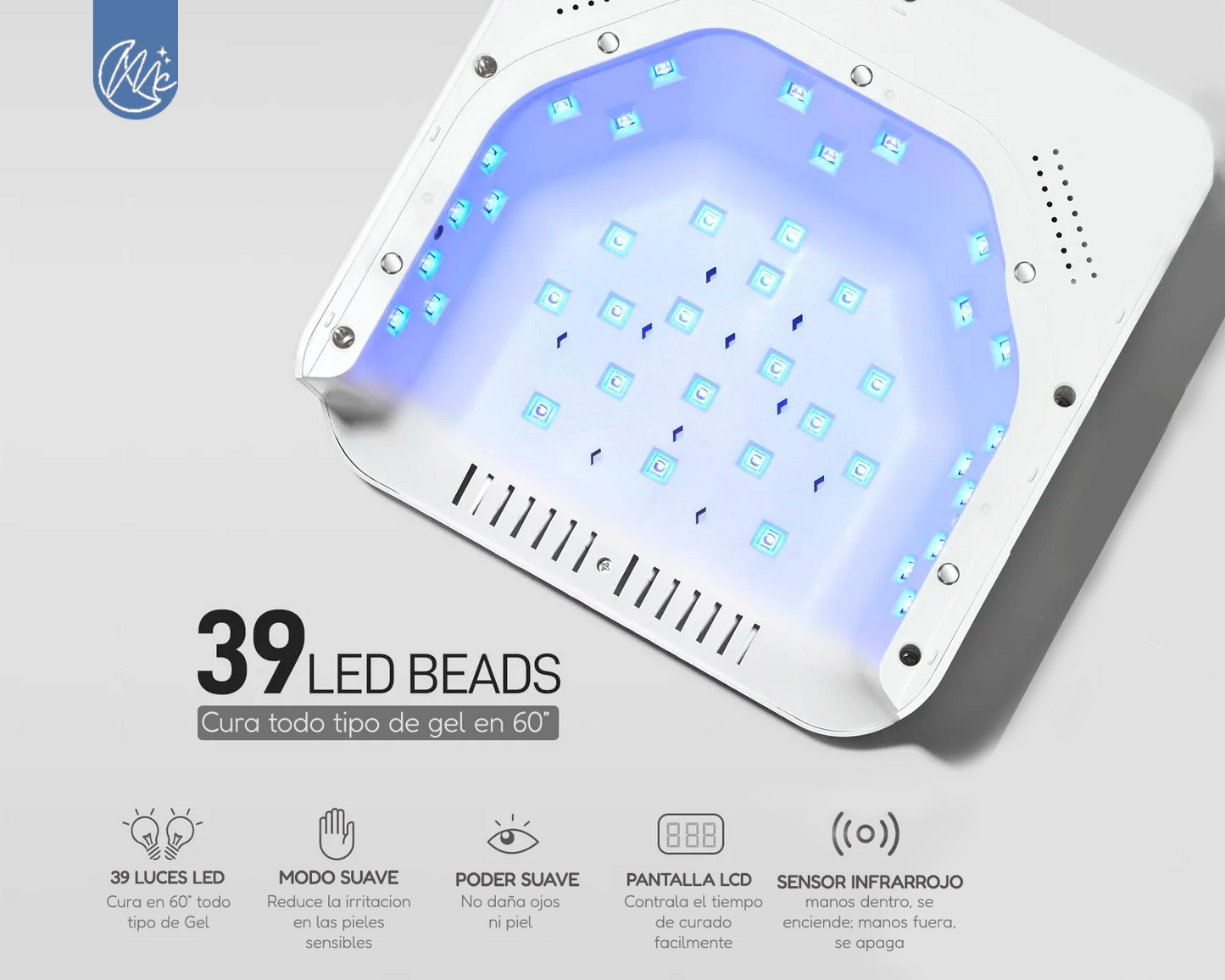 Cabina Uñas Gel H20 Lámpara Horno Uv Led 96w Profesional
