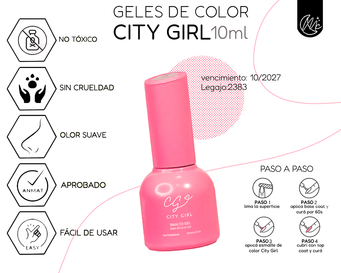 Kit Manicura Soft Gel 10u Semipermanente Reinforce Colores