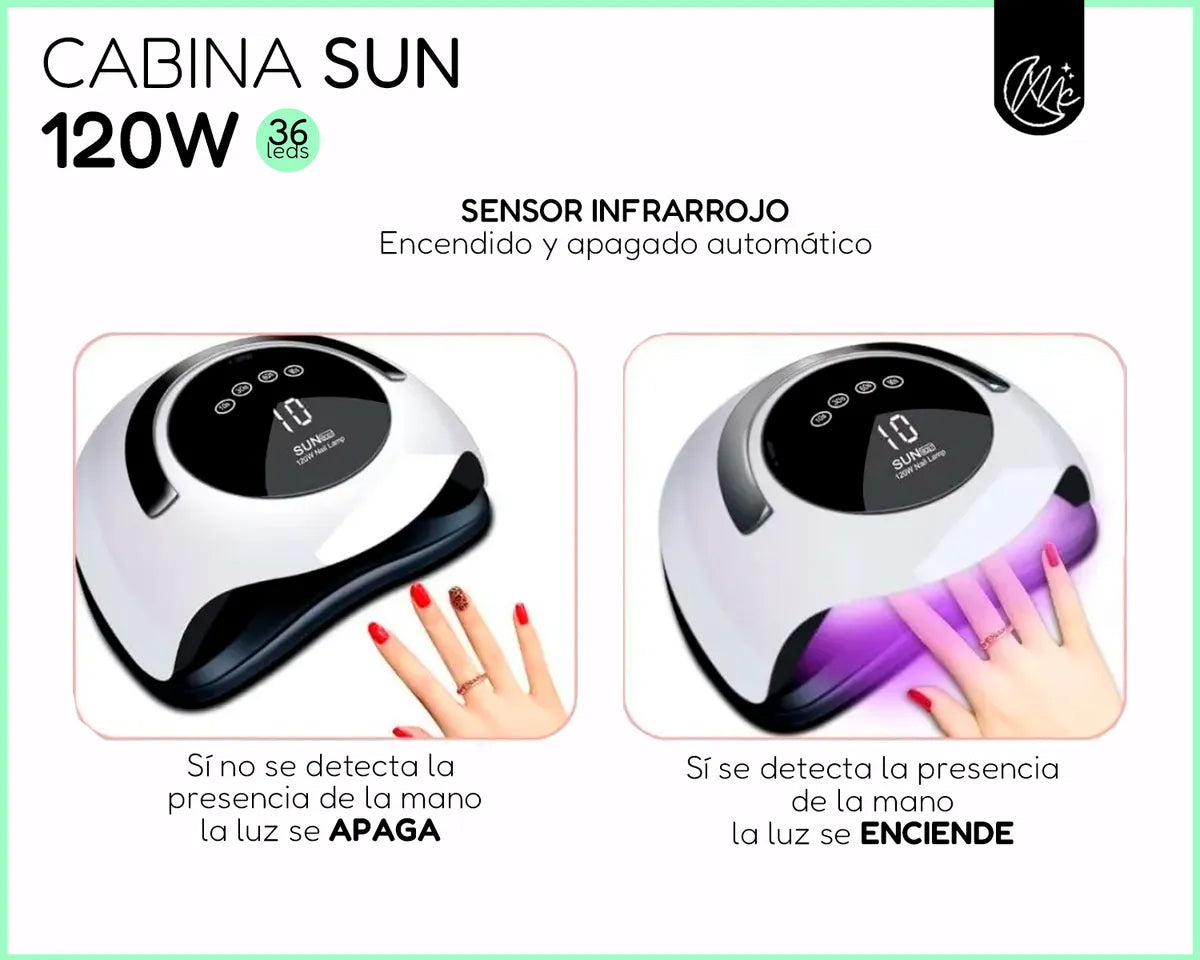 Kit Uñas X60 Manicura Semipermanente Torno Cabina Completo Cabina 120w Sun Bq5t