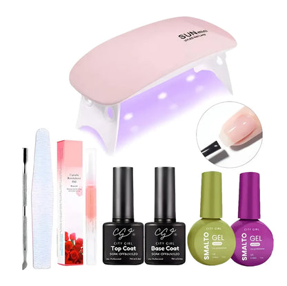 Kit Esmaltes Semipermanentes Cabina Sun Mini Accesorios