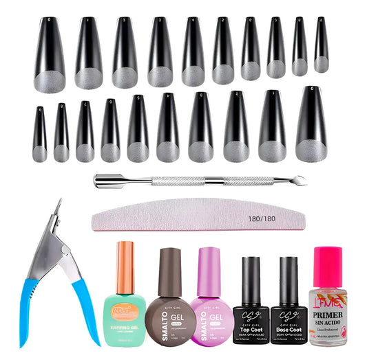 Kit Manicura Soft Gel 10u Semipermanente Reinforce Colores