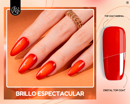 Esmalte Sellador Top Coat Cristal Semipermanente 10ml Uv Led Transparente Efecto Brillante