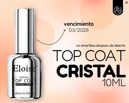 Esmalte Sellador Top Coat Cristal Semipermanente 10ml Uv Led Transparente Efecto Brillante