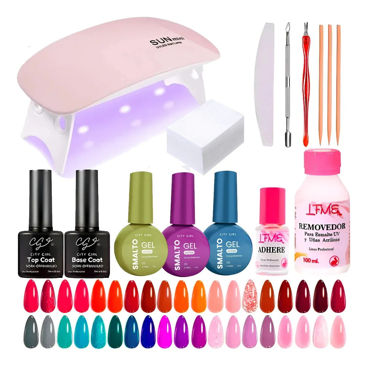 Kit Manicura Uñas Gel Citygirl Semipermanente Cabina Minisun