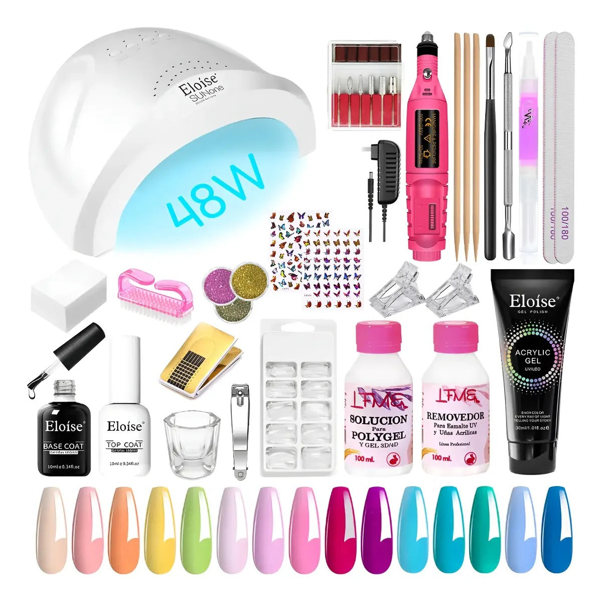 Kit Cuidado Uñas Esculpidas Manicura Pedicura Set Insumos