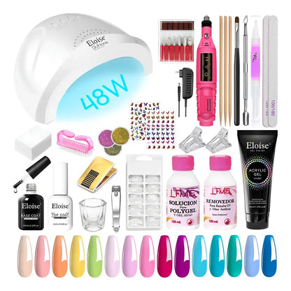 Kit Cuidado Uñas Esculpidas Manicura Pedicura Set Insumos