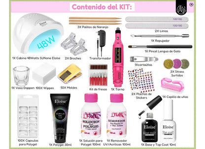 Kit Cuidado Uñas Esculpidas Manicura Pedicura Set Insumos