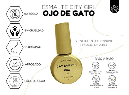 Kit Uñas Polygel Esculpidas Esmaltado Semipermanente Cat Eye