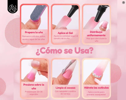Kit Completo Esmaltado Uv Semipermanente Set Uñas Soft Gel