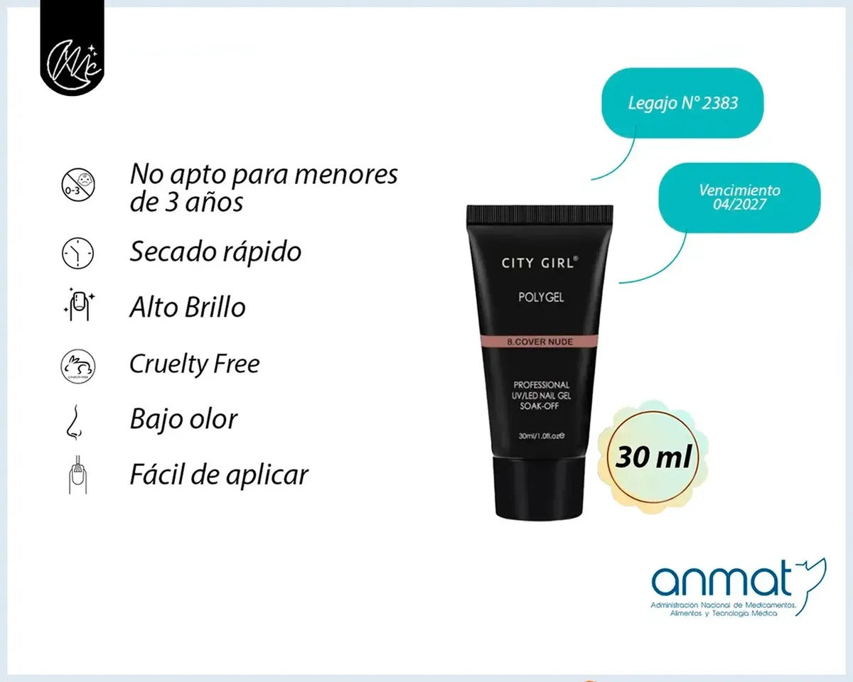 Kit Polygel Completo Esmaltado Semipermanente Cabina Torno