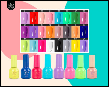 Kit Uñas Esmaltadas Semipermanente Set Completo Polygel Uv
